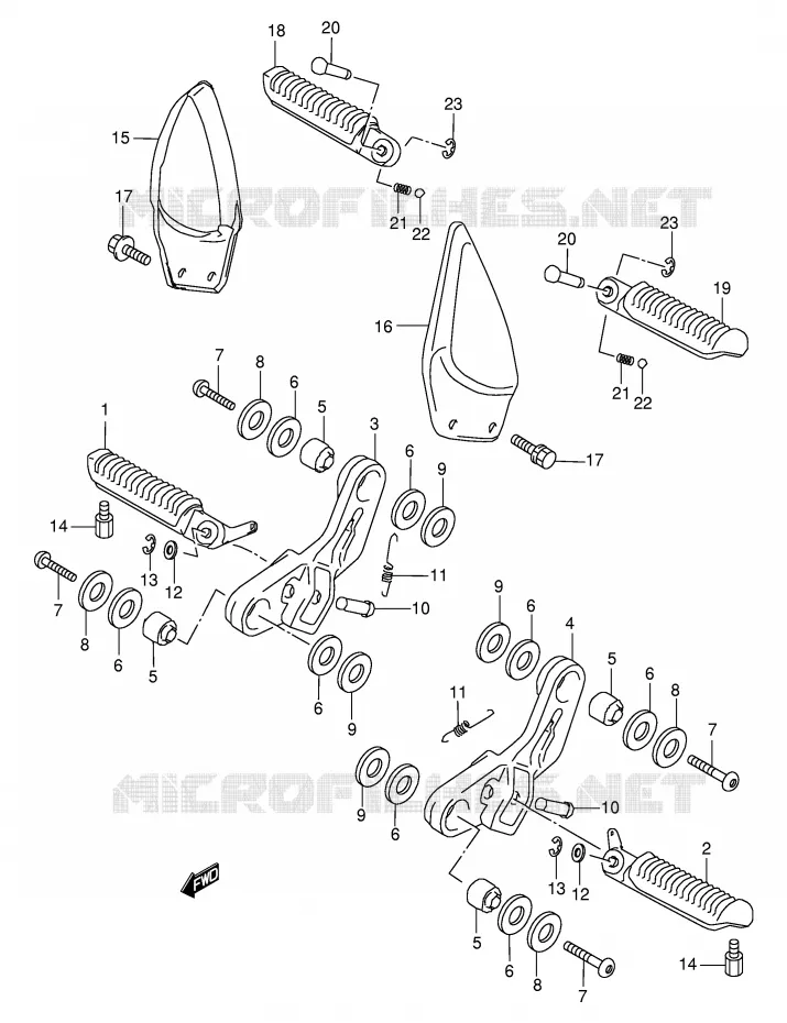 REPOSE PIED (MODELE W/X/Y) Suzuki MOTO 600 GSX-F 2000  GSX600FUY(E2)