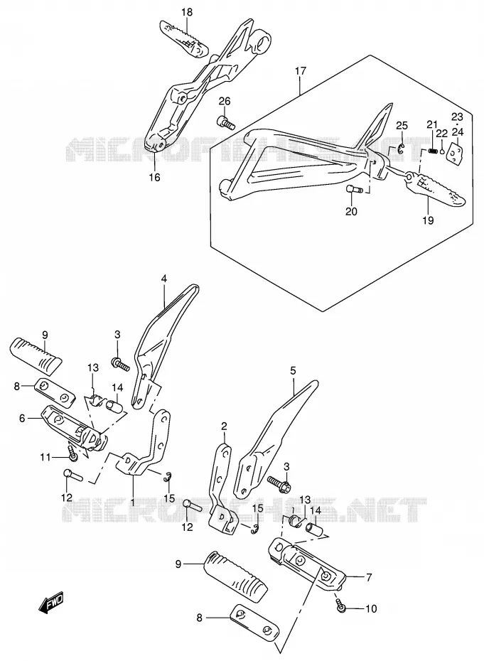 REPOSE PIED Suzuki MOTO 750 GSX 1998  GSX750W(E4)