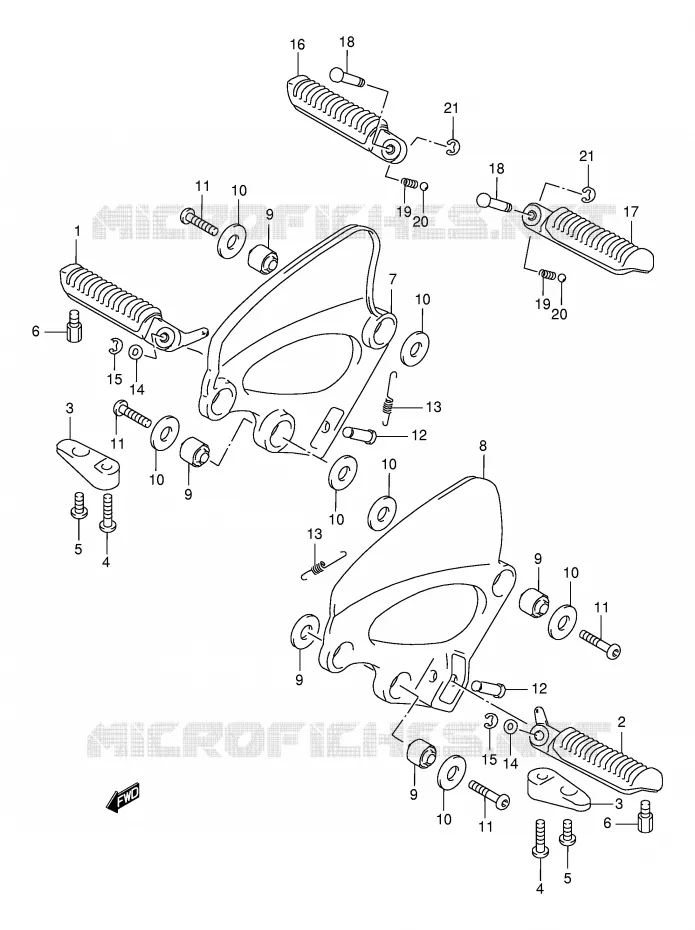 REPOSE PIED (VOIR NOTE) Suzuki MOTO 750 GSX-F 2001  GSX750FK1(E2)