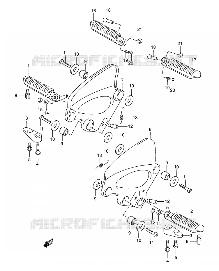 REPOSE PIED (VOIR NOTE) Suzuki MOTO 750 GSX-F 2003  GSX750FK3(E2)