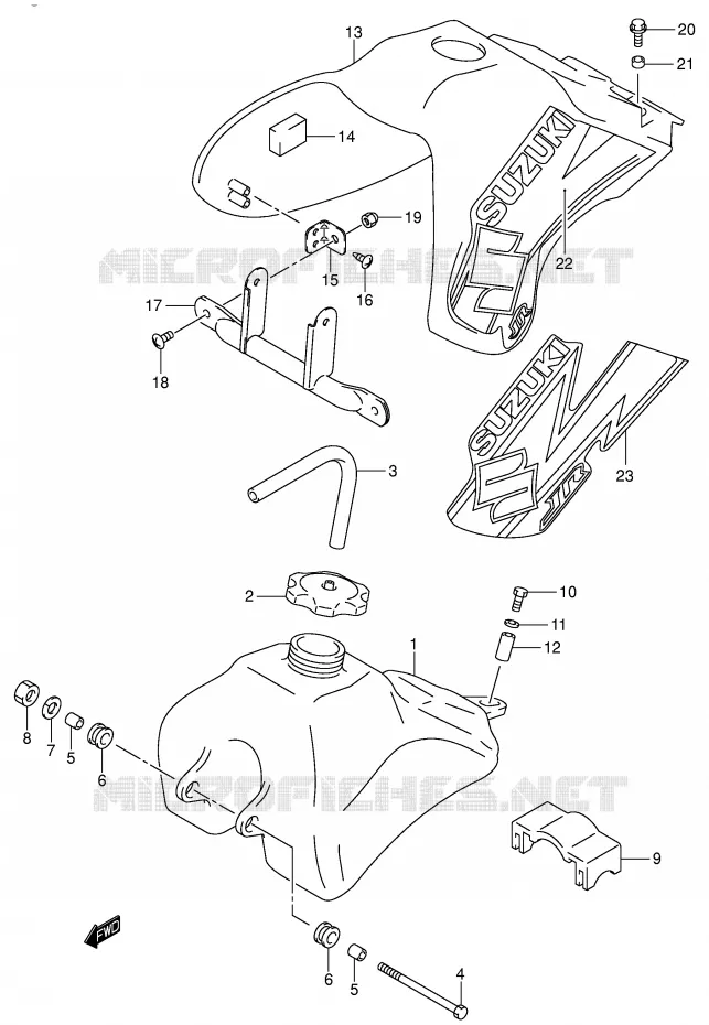 RESERVOIR D'ESSENCE (MODELE K2/K3) Suzuki MOTO 50 JR 2004  JR50K4(P3/P28)