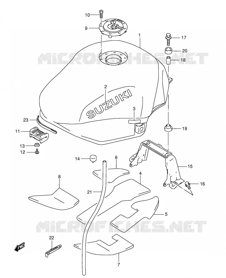 RESERVOIR D'ESSENCE (MODELE K2/K3) Suzuki MOTO 600 GSX-F 2000  GSX600FY(E2)