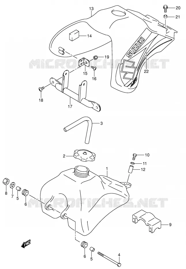 RESERVOIR D'ESSENCE (MODELE K4) Suzuki MOTO 50 JR 2003  JR50K3(P3/P28)