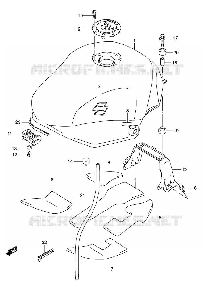 RESERVOIR D'ESSENCE (MODELE K4) Suzuki MOTO 600 GSX-F 2004  GSX600FK4(E2)