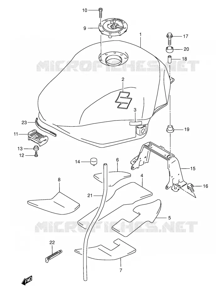 RESERVOIR D'ESSENCE (MODELE K4) Suzuki MOTO 750 GSX-F 2005  GSX750FK5(E2)
