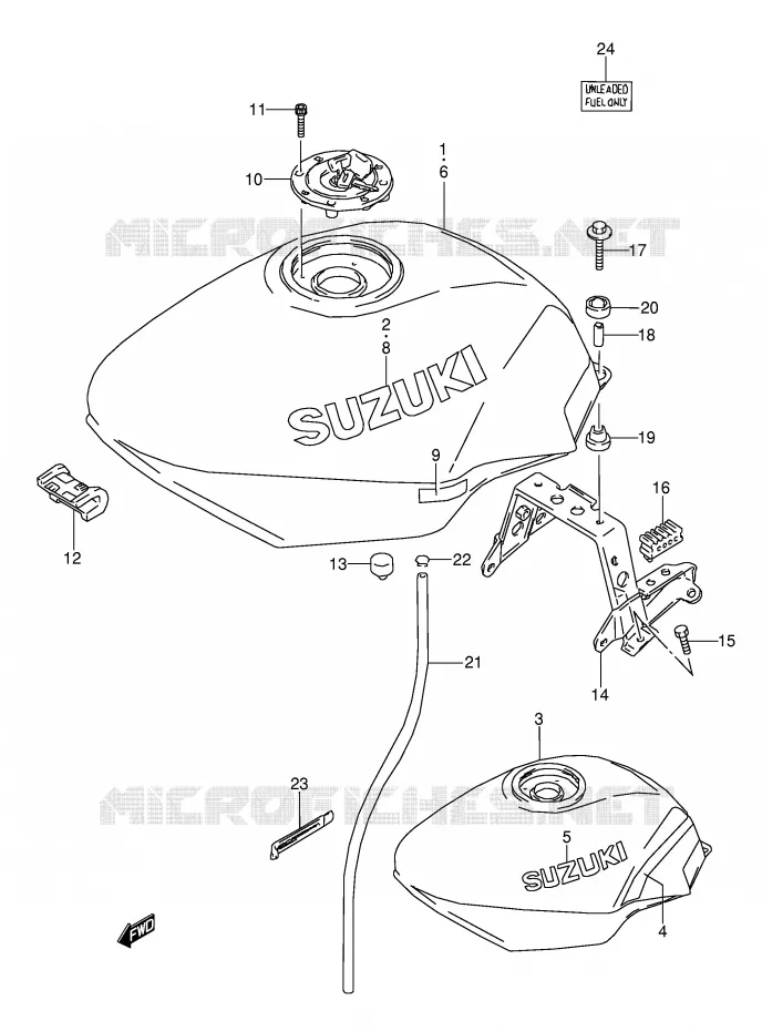 RESERVOIR D'ESSENCE (MODELE M/N) Suzuki MOTO 600 GSX-F 1995  GSX600FS(E2)
