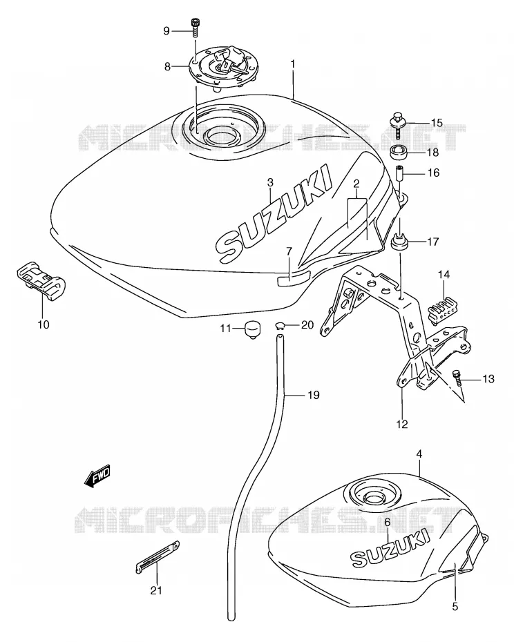 RESERVOIR D'ESSENCE (MODELE M/N) Suzuki MOTO 750 GSX-F 1995  GSX750FS(E2)