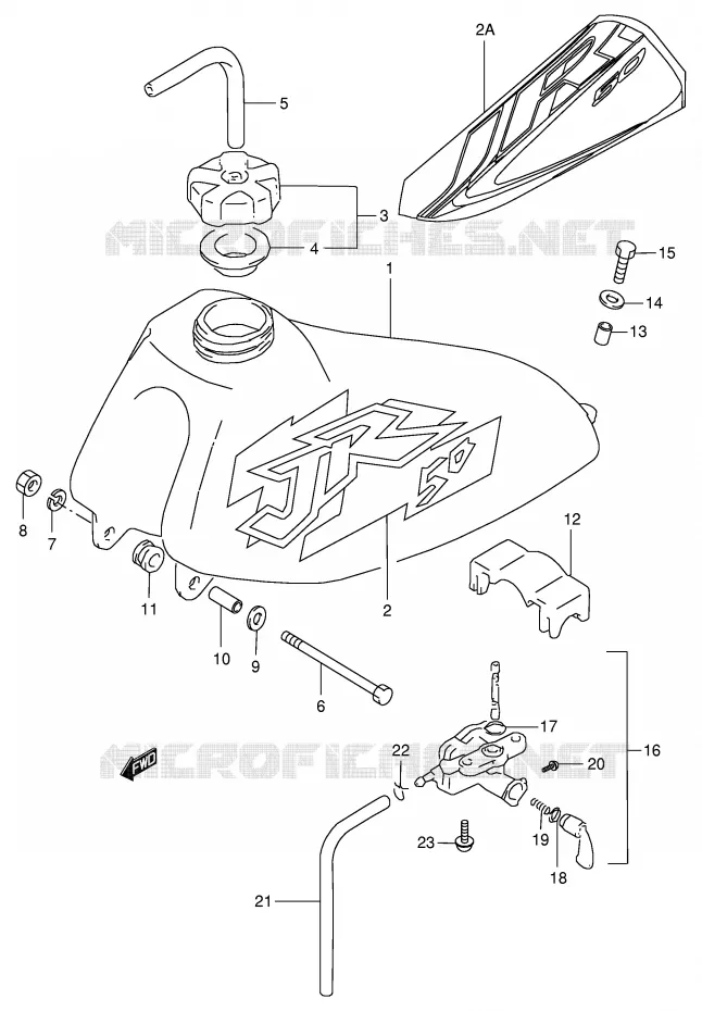 RESERVOIR D'ESSENCE (MODELE W/X) Suzuki MOTO 50 JR 1999  JR50X(P3/P28)