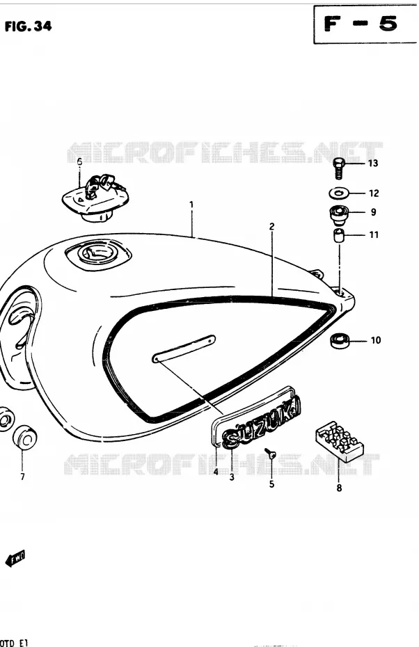 RESERVOIR D'ESSENCE Suzuki MOTO 400 GSX 1983  GSX400TD