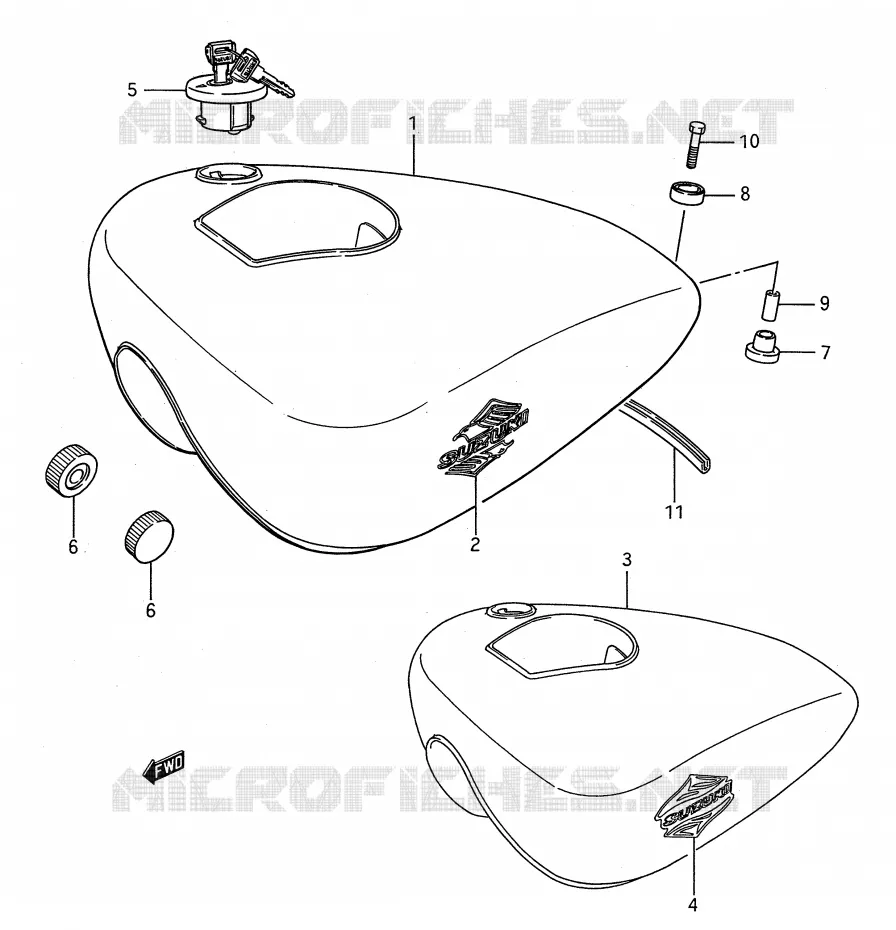 RESERVOIR D'ESSENCE Suzuki MOTO 650 BOULEVARD 1989  LS650PK(E28)