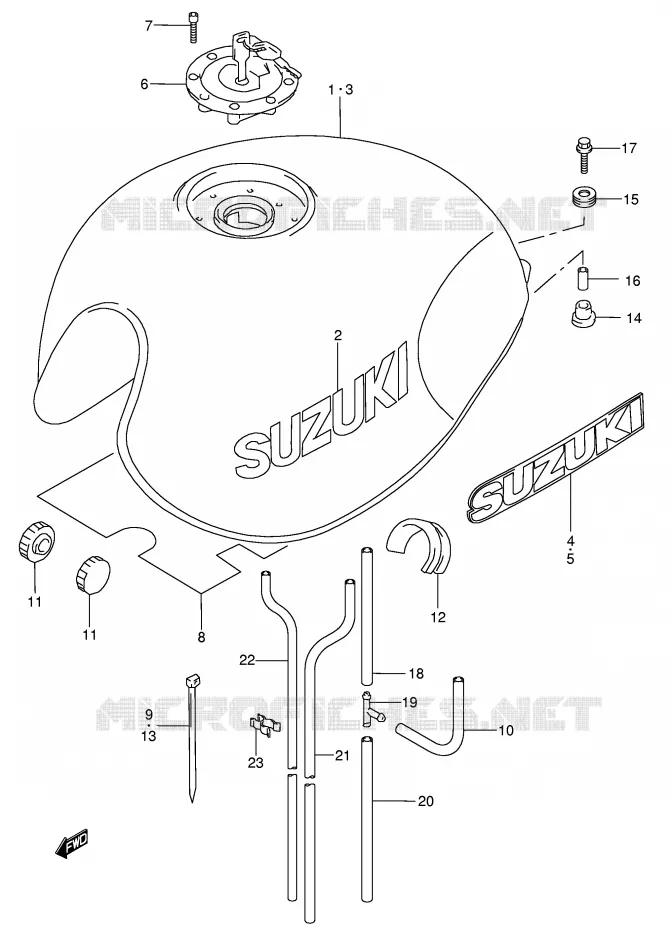 RESERVOIR D'ESSENCE Suzuki MOTO 750 GSX 2000  GSX750Y(E4)