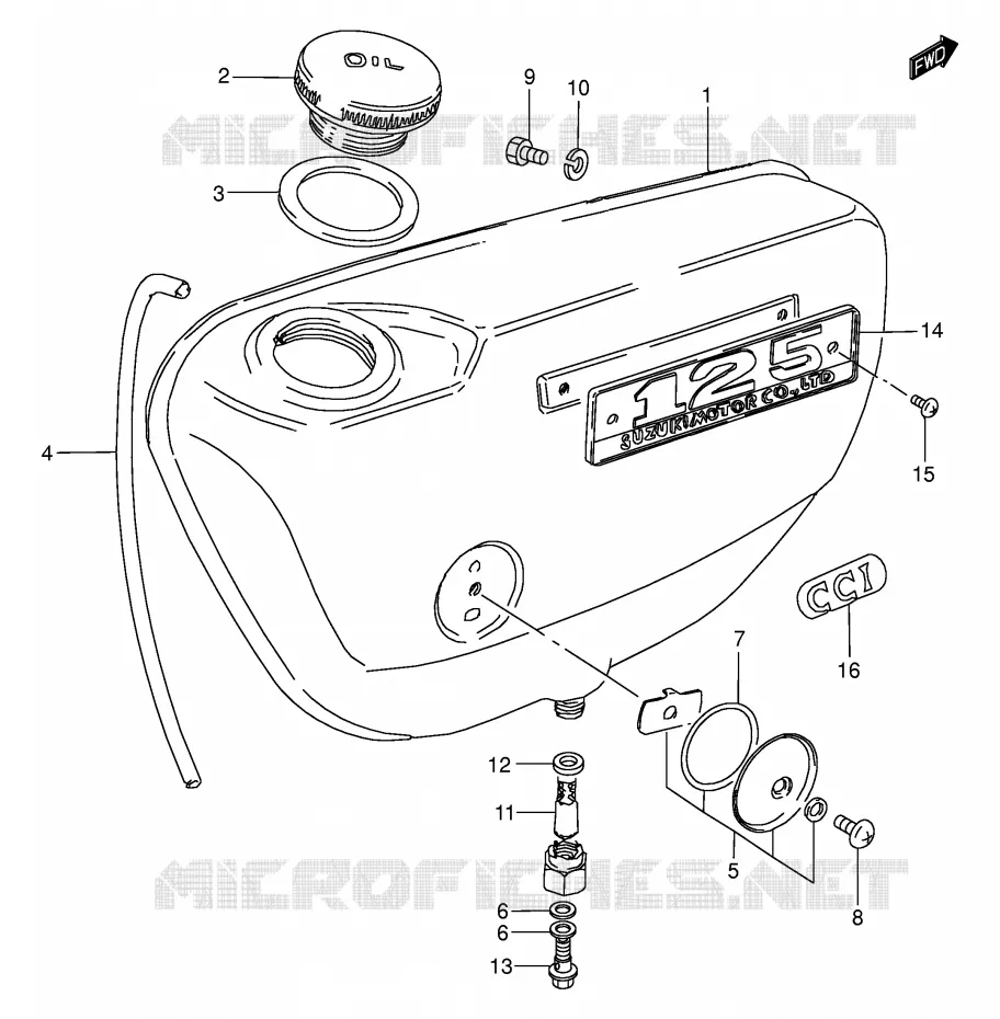 RESERVOIR D'HUILE (E7) Suzuki MOTO 125 Autres-modeles 1982  K125Z(E7)