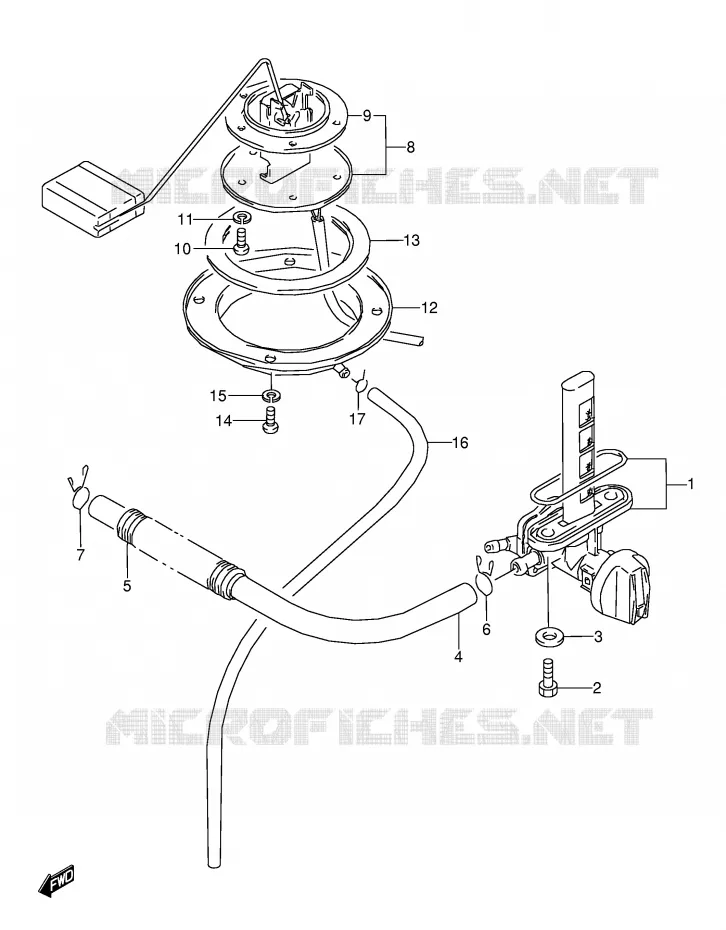 ROBINET D'ESSENCE (MODELE J/K,GSX600FUL/FU2L/FUM/FU2M E22) Suzuki MOTO 600 GSX-F 1992  GSX600FUN(E2)
