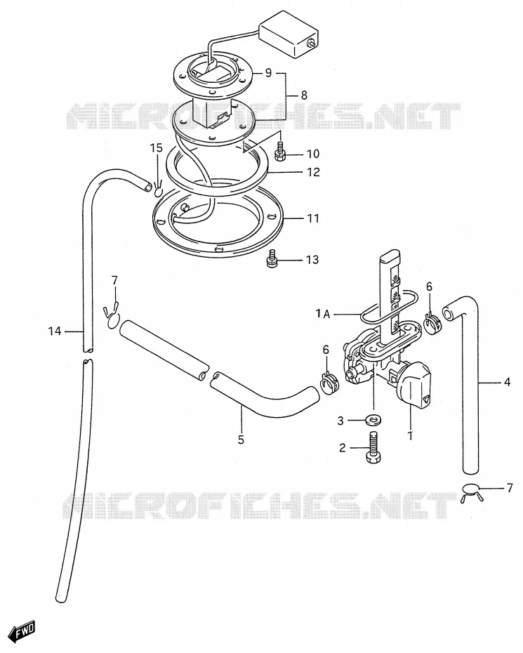 ROBINET D'ESSENCE (MODELE L/M/N/P/R/S/T) Suzuki MOTO 600 GSX-F 1992  GSX600FU2N(E28)