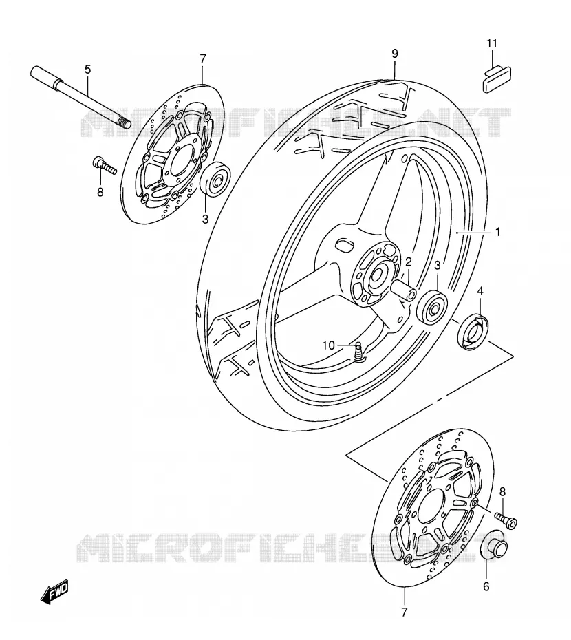ROUE AVANT (MODELE K3) Suzuki MOTO 750 GSX-F 2003  GSX750FLK3(E2)