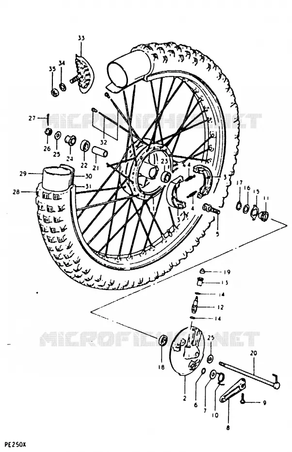 ROUE AVANT Suzuki MOTO 250 PE 1981  PE250X(T/X)