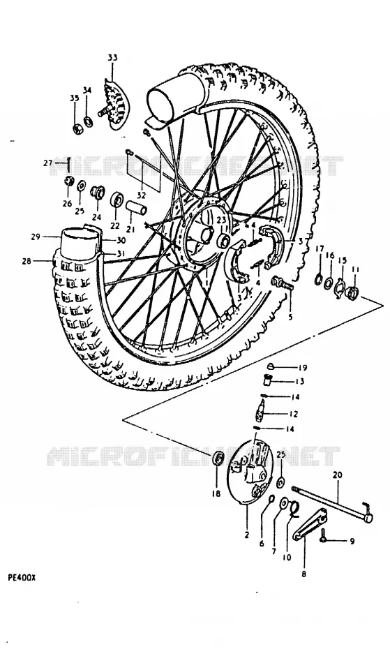 ROUE AVANT Suzuki MOTO 400 PE 1999  PE400X(T/X)