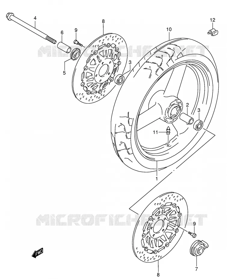 ROUE AVANT Suzuki MOTO 750 GSX 1999  GSX750X(E4)
