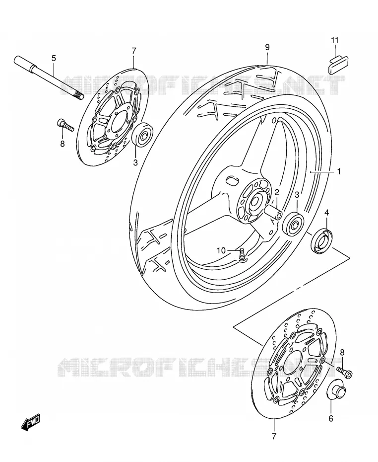 ROUE AVANT Suzuki MOTO 750 GSX-F 2004  GSX750FK4(E2)