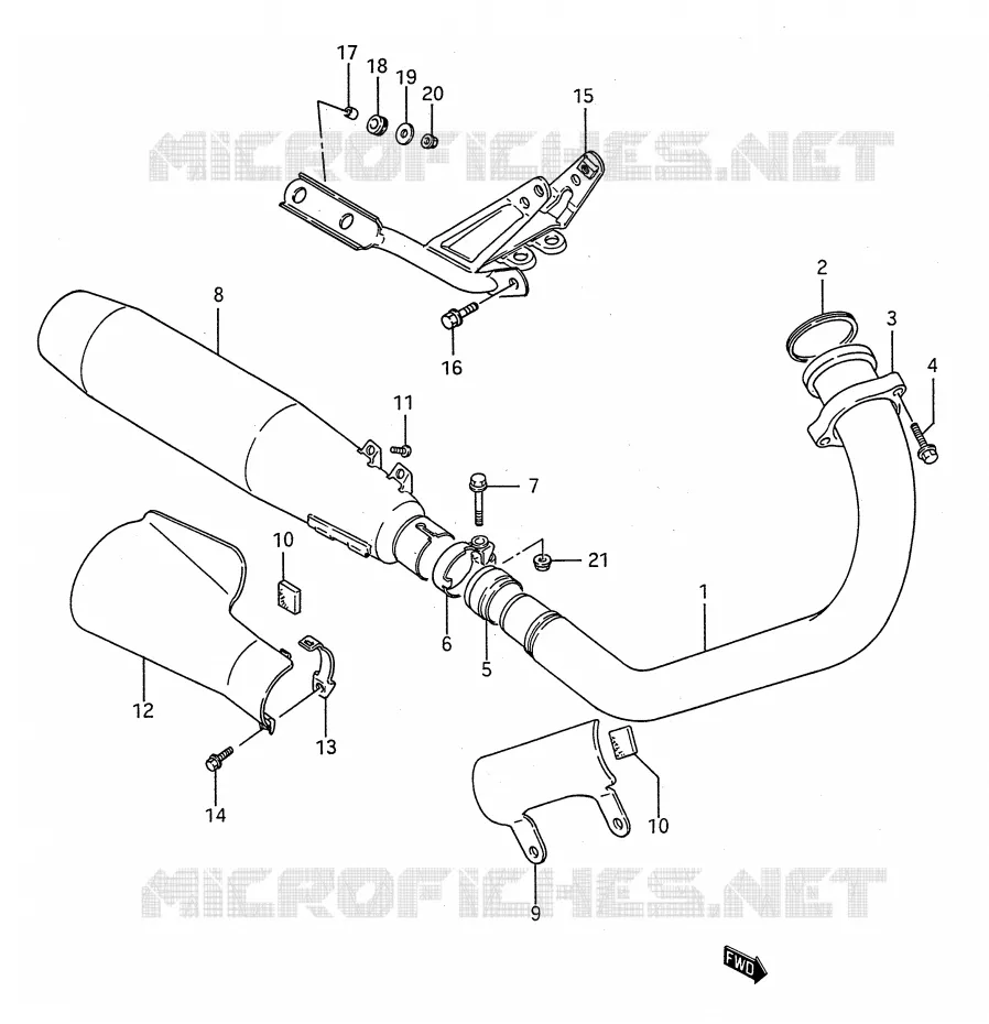 SILENCIEUX Suzuki MOTO 650 BOULEVARD 1986  LS650PG(E28)