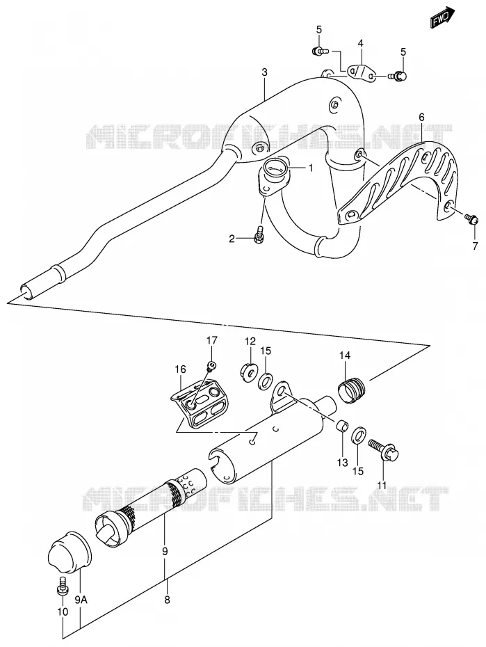 SILENCIEUX Suzuki MOTO 80 JR 2003  JR80K3(P3/P28)