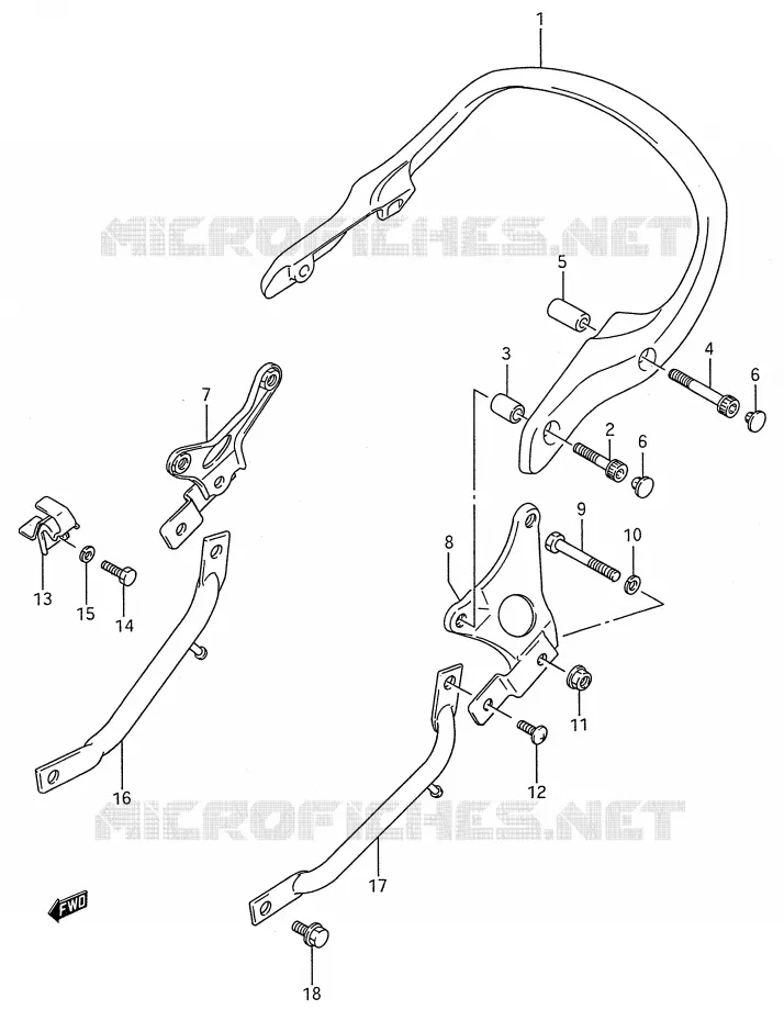 SUPPORT DOSSERET Suzuki MOTO 600 GSX-F 1989  GSX600FU2K(E28)