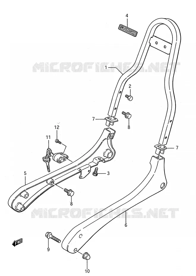 SUPPORT DOSSERET Suzuki MOTO 650 BOULEVARD 1991  LS650M(E28)