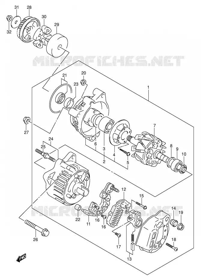 ALTERNATEUR Suzuki MOTO 750 GSX-F 2004  GSX750FK4(E2)