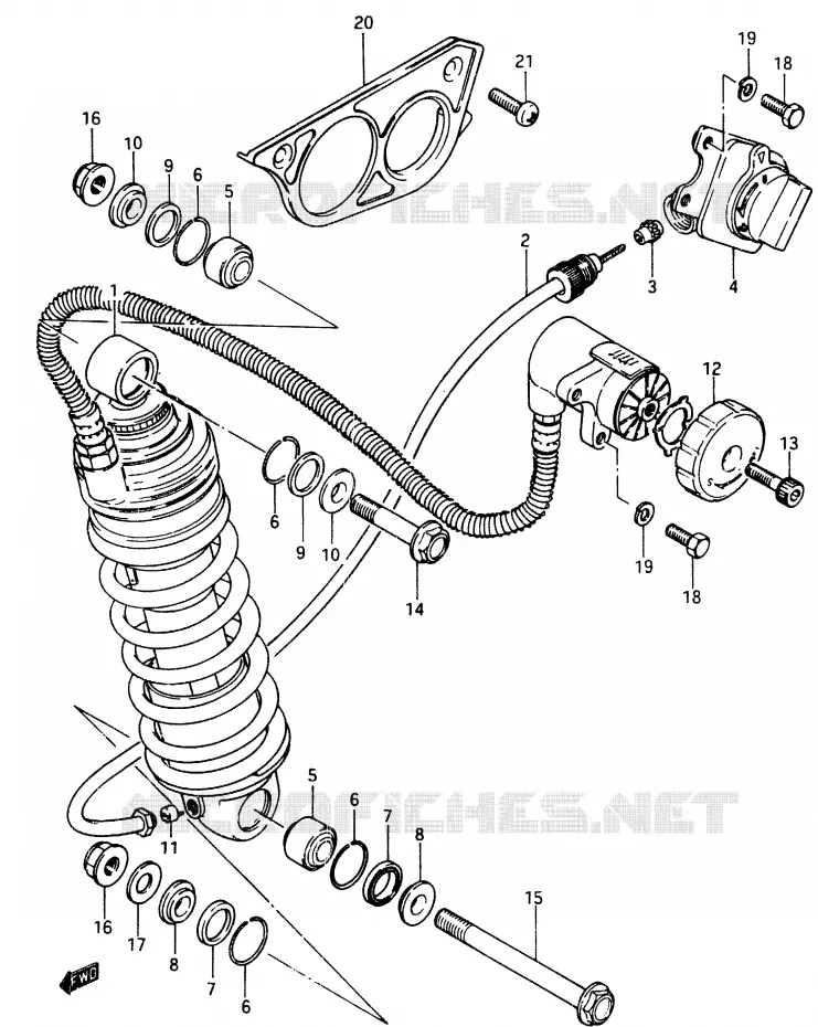 AMORTISSEUR Suzuki MOTO 750 GSX-E 1986  GSX750ESG(F)