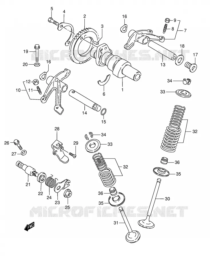 ARBRE A CAMES - SOUPAPES Suzuki MOTO 650 BOULEVARD 2009  LS650K9(E3/E28)