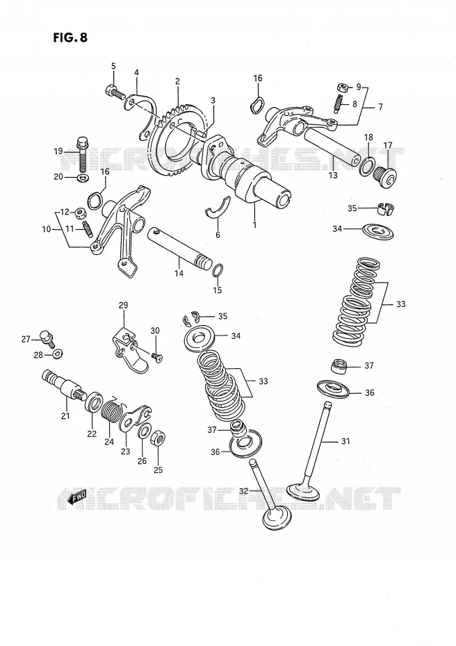 ARBRE A CAMES - SOUPAPES Suzuki MOTO 650 SAVAGE 1986  LS650PG(E2)