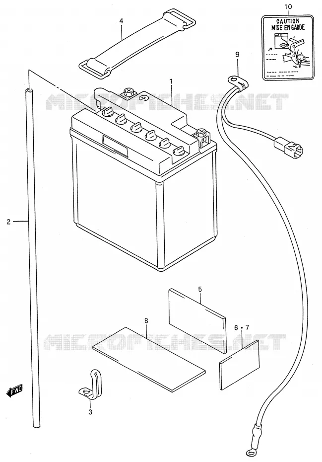 BATTERIE (MODELE K/L/M/N/P/R/S/T) Suzuki MOTO 600 GSX-F 1989  GSX600FUK(E28)