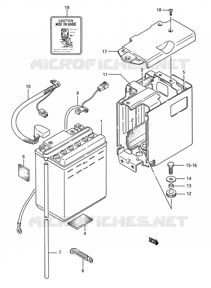 BATTERIE Suzuki MOTO 650 BOULEVARD 1986  LS650PG(E28)