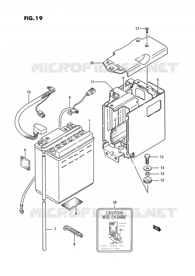 BATTERIE Suzuki MOTO 650 SAVAGE 1986  LS650PG(E2)