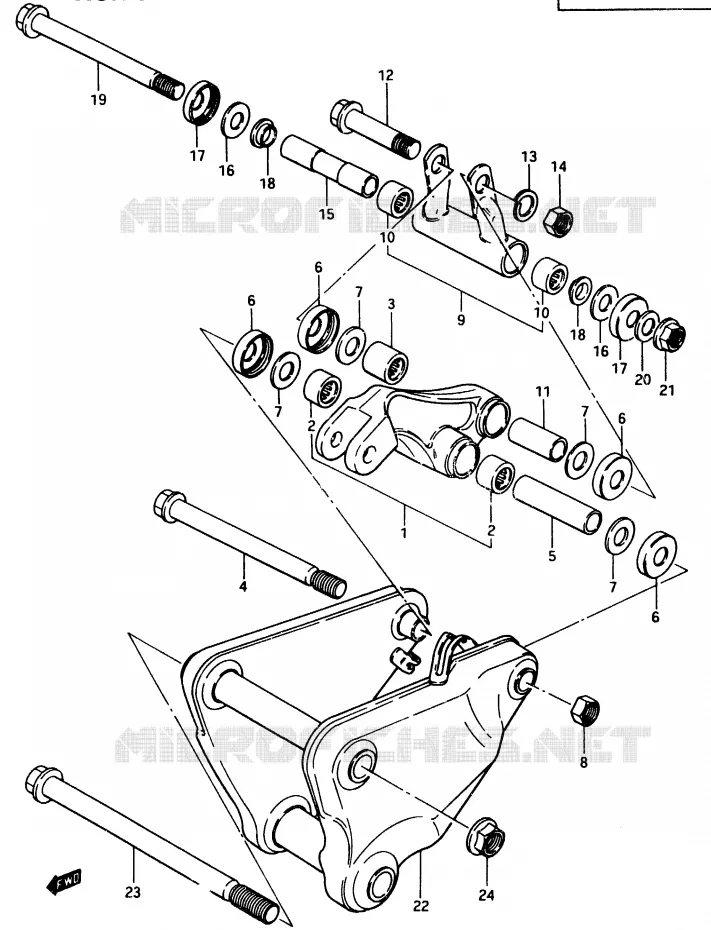 BIELLETTE D'AMORTISSEUR (MODELE D) Suzuki MOTO 750 GSX-E 1984  GSX750EFE(D/E)