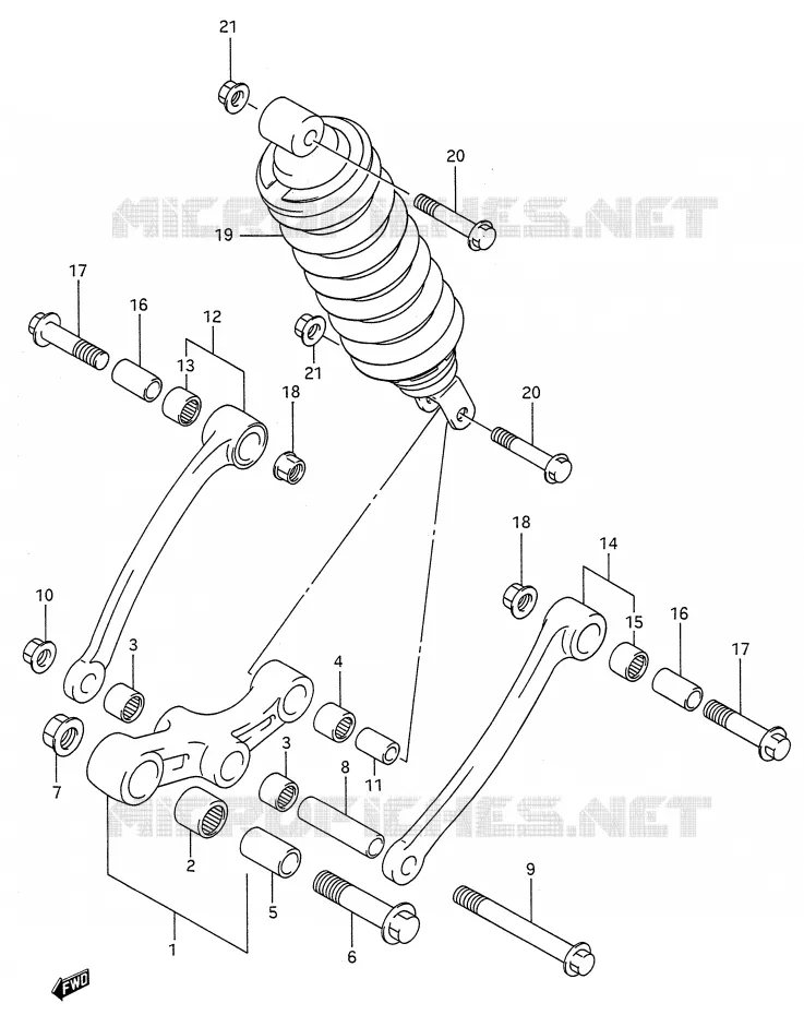 BIELLETTE DE SUSPENSION ARRIERE (MODELE J) Suzuki MOTO 600 GSX-F 1991  GSX600FU2M(E28)