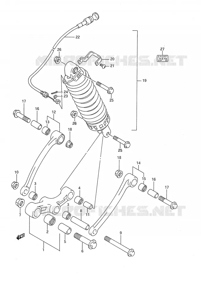 BIELLETTE DE SUSPENSION ARRIERE Suzuki MOTO 750 GSX-F 1992  GSX750FN(E28)