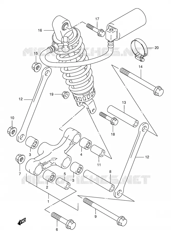 BIELLETTE DE SUSPENSION ARRIERE Suzuki MOTO 750 GSX-F 2002  GSX750FK2(E2)