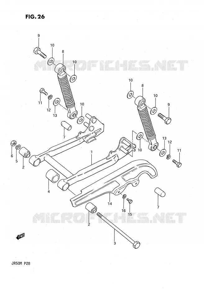 BRAS OSCILLANT ARRIERE Suzuki MOTO 50 JR 1984  JR50E(P28)