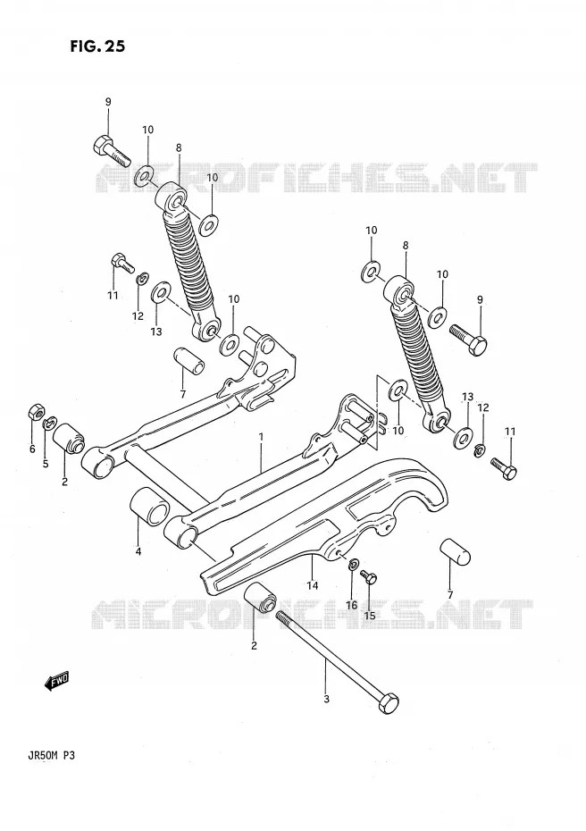 BRAS OSCILLANT ARRIERE Suzuki MOTO 50 JR 1985  JR50F(P3)