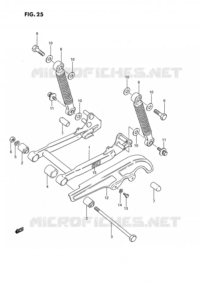 BRAS OSCILLANT ARRIERE Suzuki MOTO 50 JR 1995  JR50S(P3)