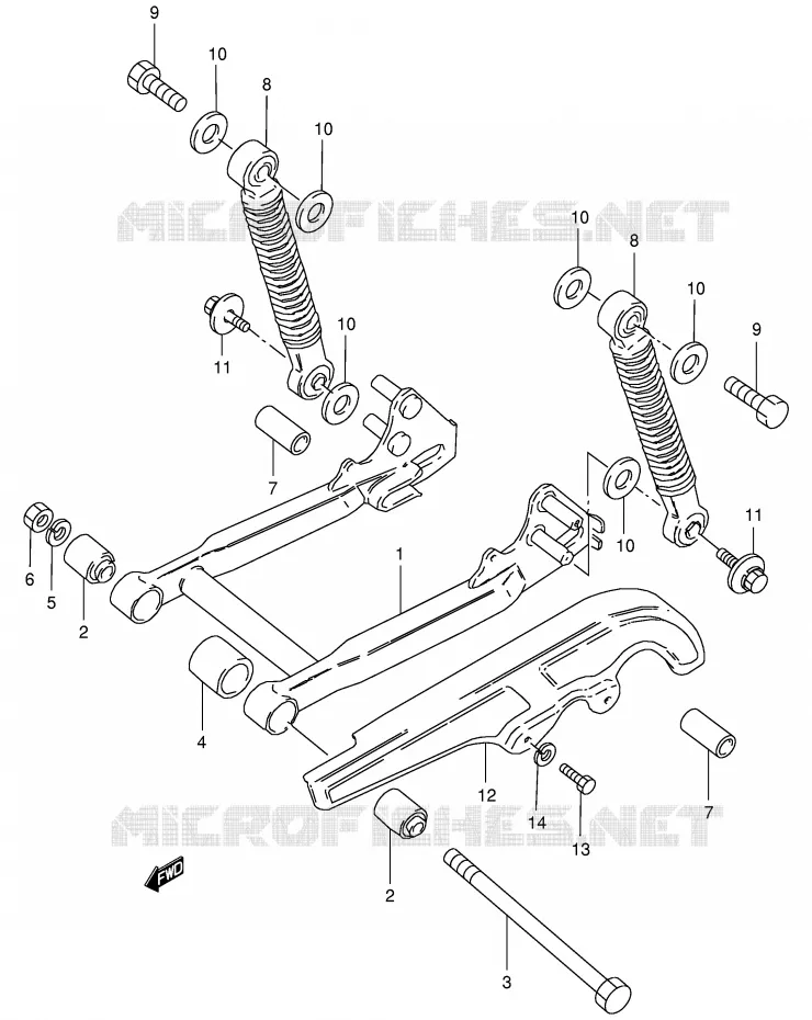 BRAS OSCILLANT ARRIERE Suzuki MOTO 50 JR 1996  JR50T(P3/P28)