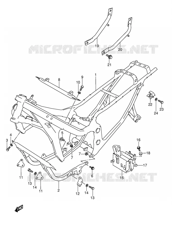 CADRE (MODELE J/K/L/M/N) Suzuki MOTO 600 GSX-F 1994  GSX600FU2R(E2)