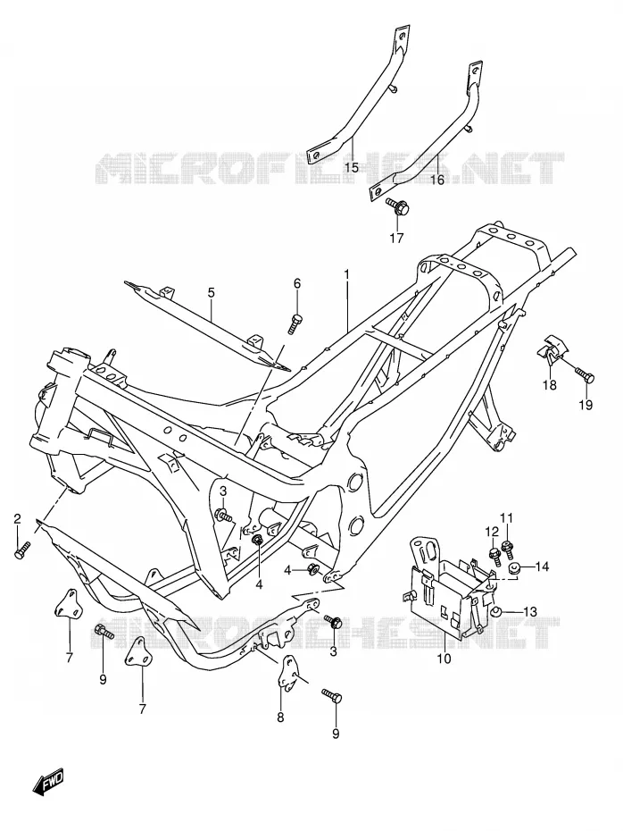 CADRE (MODELE P/R/S/T) Suzuki MOTO 600 GSX-F 1992  GSX600FU2N(E2)