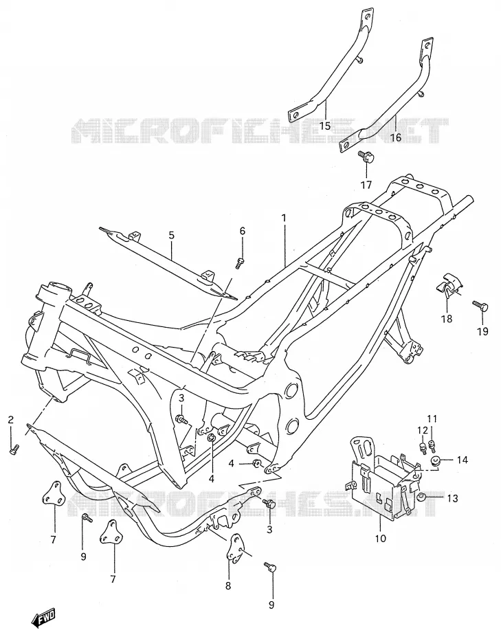 CADRE (MODELE R/S/T) Suzuki MOTO 600 GSX-F 1990  GSX600FL(E28)