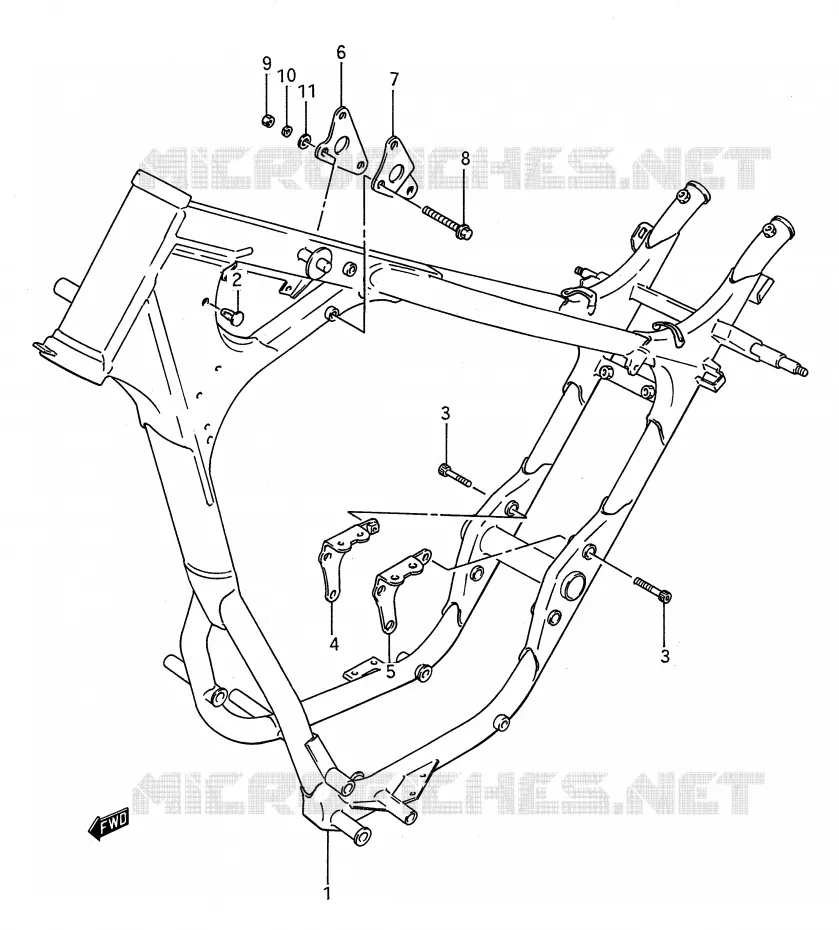 CADRE Suzuki MOTO 650 BOULEVARD 1989  LS650FK(E28)