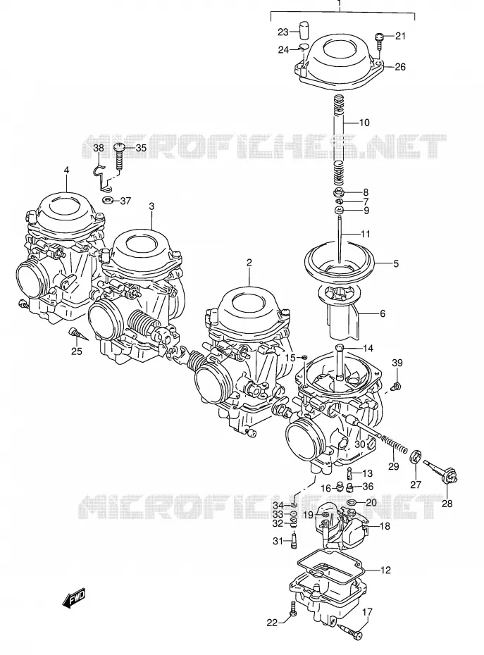 CARBURATEUR (MODEL L/M/N/P/R/S,MODEL L E17 ~F.NO.107606) Suzuki MOTO 600 GSX-F 1990  GSX600FUL(E2)
