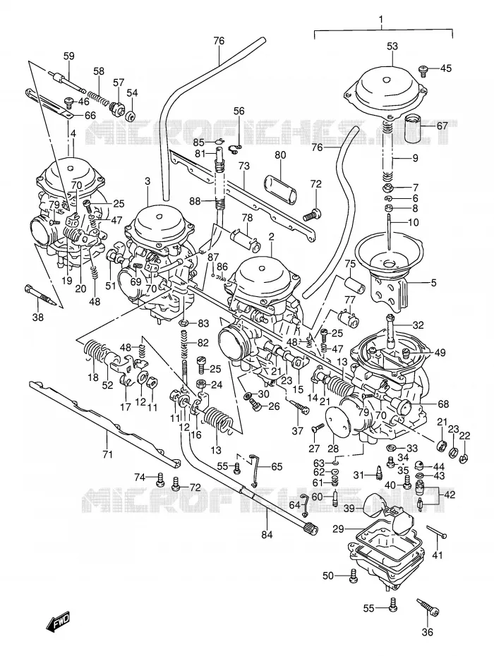 CARBURATEUR (MODELE J) Suzuki MOTO 600 GSX-F 1992  GSX600FUN(E2)