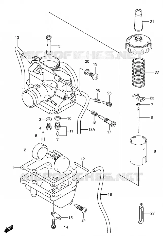 CARBURATEUR Suzuki MOTO 80 JR 2003  JR80K3(P3/P28)