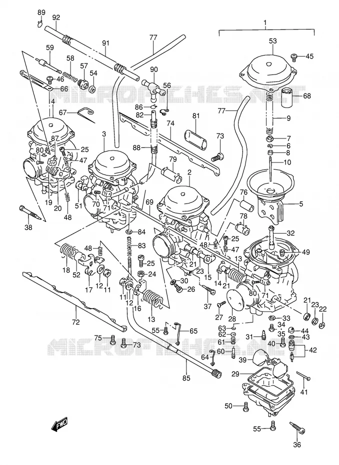 CARBURATEUR (VOIR NOTE) Suzuki MOTO 600 GSX-F 1993  GSX600FP(E2)